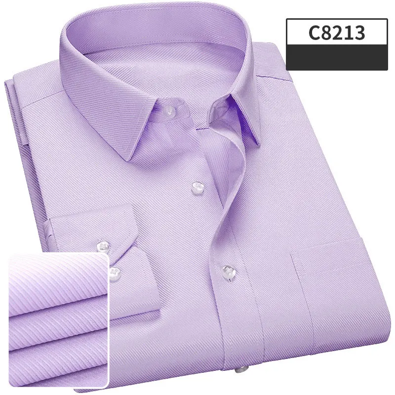 Рубашки мужские новые формальные профессиональные рубашки с длинным рукавом - Цвет: C8213