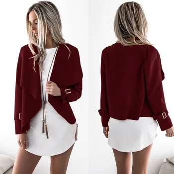 

Spring 2020 Long Sleeve Fashion Women Jacket Casual Camel Open Stitch Coat Casaco Feminino Solid Clothes Slim Jackets Women Tops