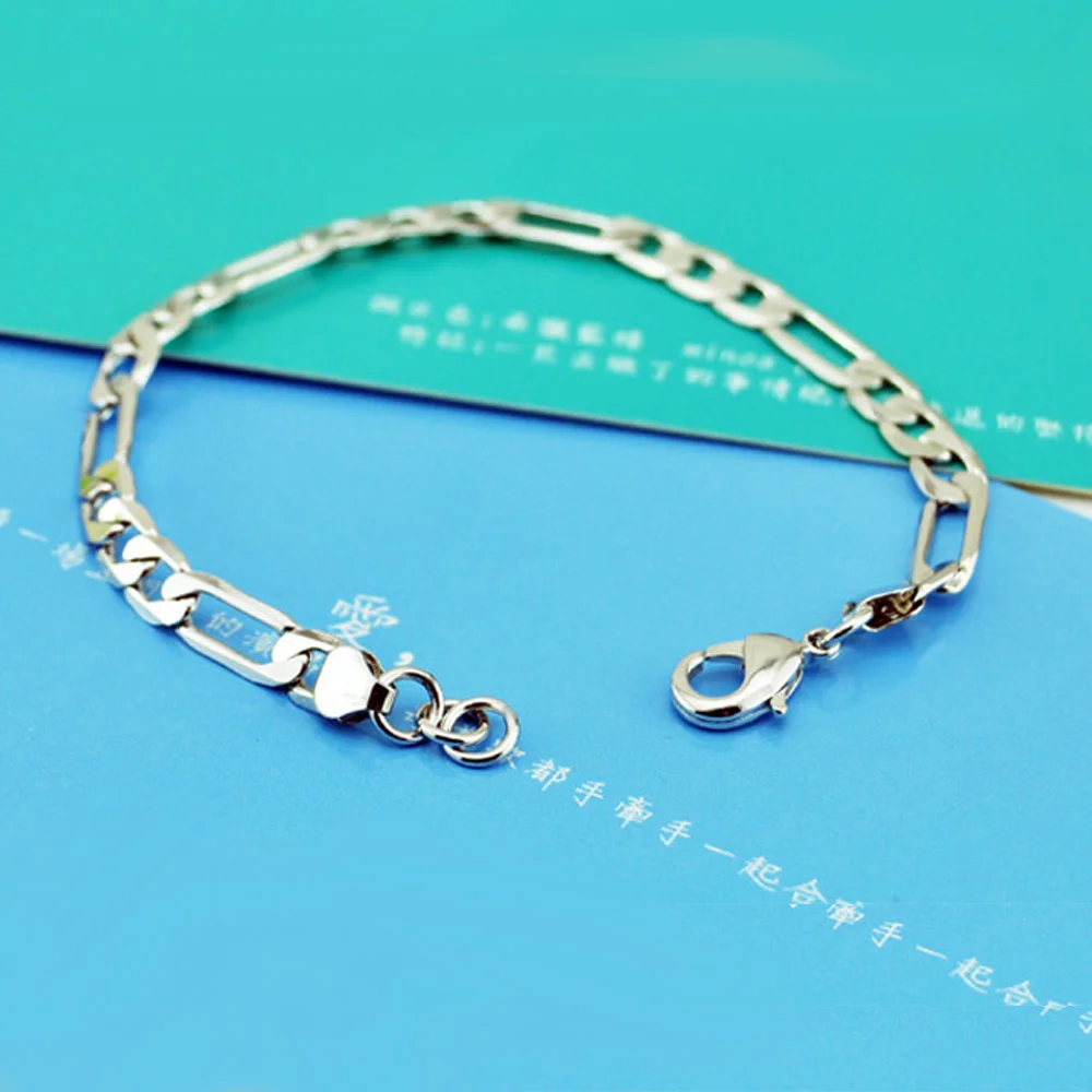 Модный мужской браслет из стерлингового серебра 925 пробы, размер 6 мм 19 см, цельный серебряный браслет, популярные ювелирные изделия, подарок на день рождения,, бижутерия