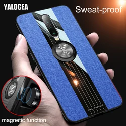 На Алиэкспресс купить чехол для смартфона for poco x2 case fabric cloth magnetic finger ring holder soft silicone frame back cover for xiaomi pocophone poco x2 fundas