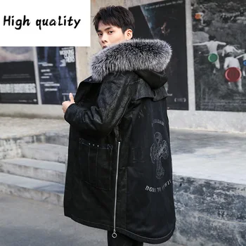Kaufen Winter Jacke MĂ€nner MĂ€nner Kleidung Der 5XL Schaffell Echtes Leder Echt Rex Kaninchen Pelz Mantel MĂ€nnliche Mit Kapuze Parkas Ropa LXR420