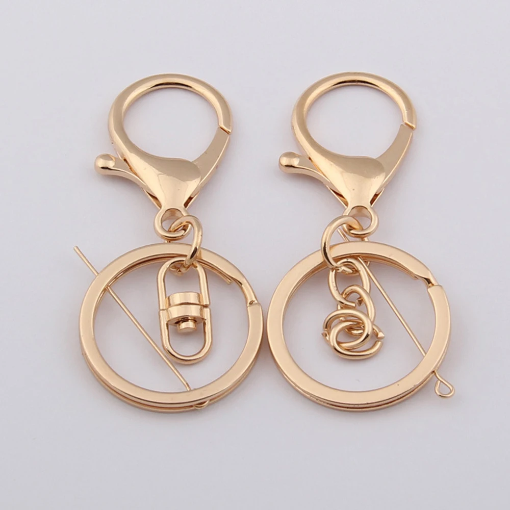 20pcs Gold Metal Lobster Keychain Plating Jewelry Ornaments Accessories Keychain Hook Key Storage Hanging Chain Ring Party Gifts