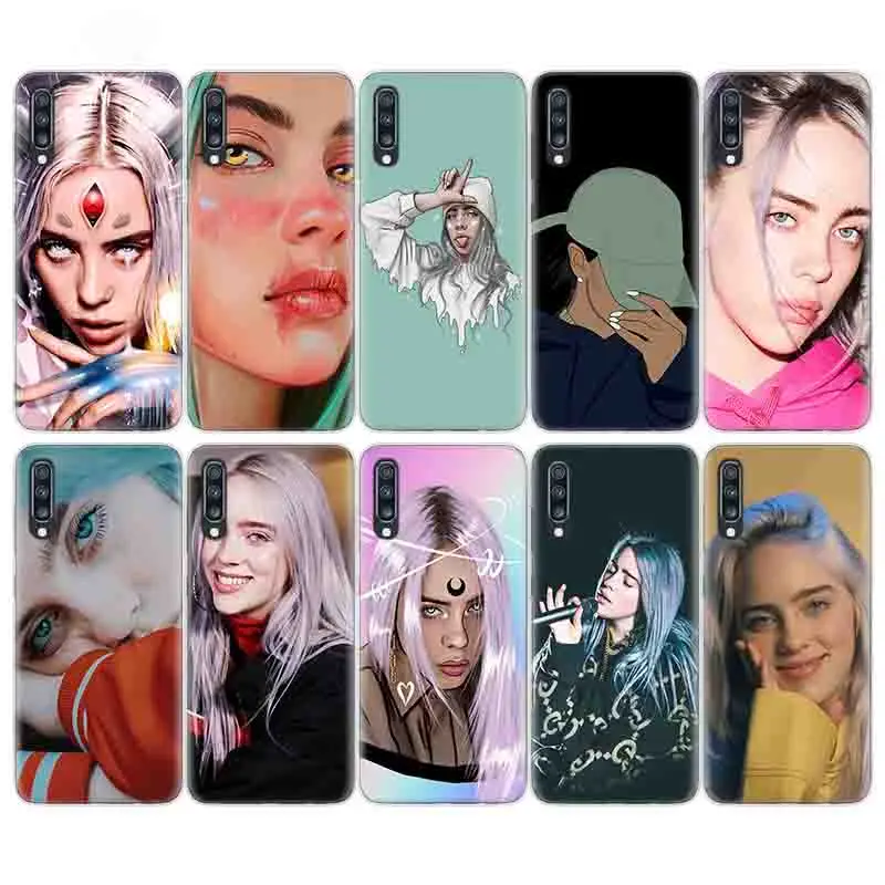 

Billie Eilish Back case Print Silicon Phone Case For Samsung S9 S8 A6 A8 J4 J6 Plus + A7 A9 J8 2018 S6 S7 Edge Note 9 8 Cover