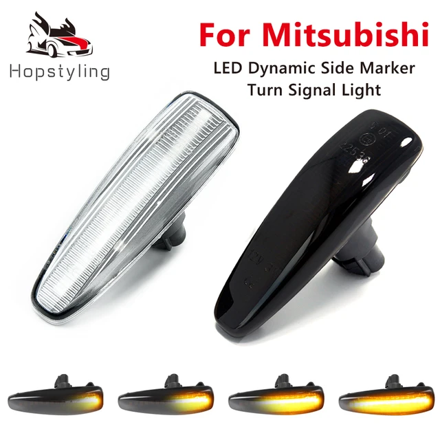2x LED Dynamic Side Marker Turn Signal Repeater light lamp For Mitsubishi ASX Lancer Evolution X Outlander Mirage Montero Pajero