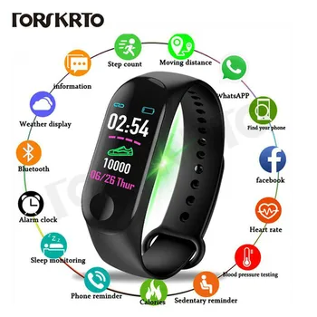 

M3 Plus Smart Bracelet Heart Rate Blood Pressure Health Waterproof Smart Watch M3 Pro Bluetooth Watch Wristband Fitness Tracker