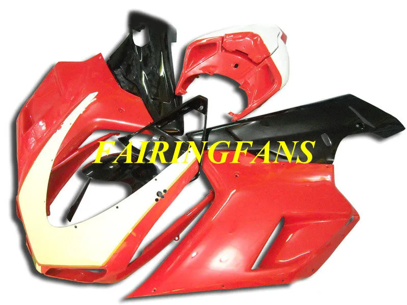 Инъекции Обтекатели на кузов для поездок на мотоцикле DUCATI 848 1098 1198 08 09, 10, 11, 12, поездок на мотоцикле ducati 1098 1198 2008 2009 2012 комплект Красного обтекателя+ подарки DC18