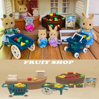 1/12 Simulation Forest Rabbit Family Dollhouse Critters Fruit Shop Accessories Girl Toys Xmas Gifts 1