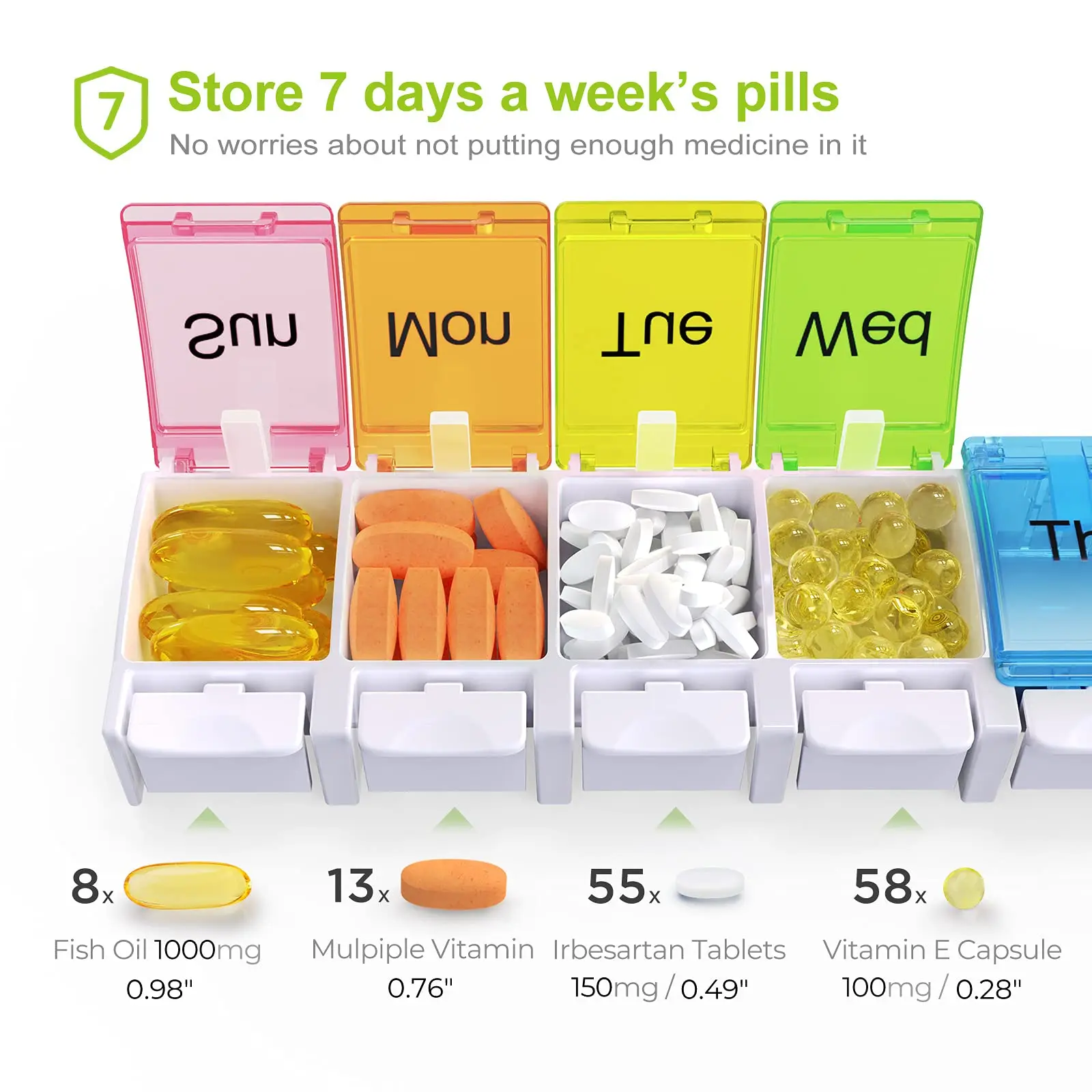 Cute 7 Day Pill Case with Unique Spring Assisted Open Design