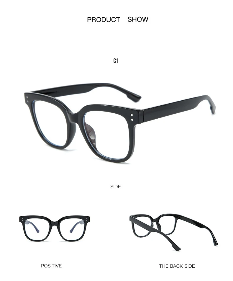 WHO CUTIE Anti Blue Light Blocking Computer Glasses Women Men Brand Design Rivet Square Frame Optical Lens Eyeglasses S131