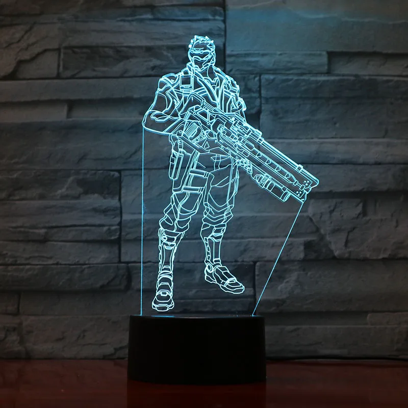 Игровой Overwatch Ночной светильник светодиодный для мальчика RGB меняющий цвет