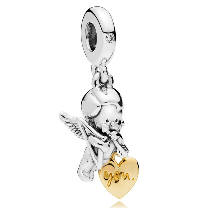 

Cute Boy Angel Pendant Fit Original Pandora Charms Bracelet Baby Cupid Heart Dangle DIY Bangle for Women Jewelry Making Berloque