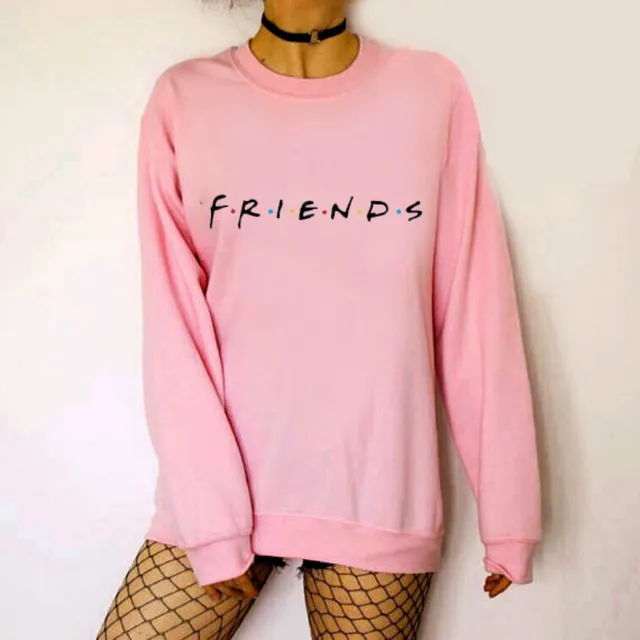 Womens Letters FRIENDS Print Long Sleeve Hoodie Sweatshirt 5 Colors S M L XL Brand New