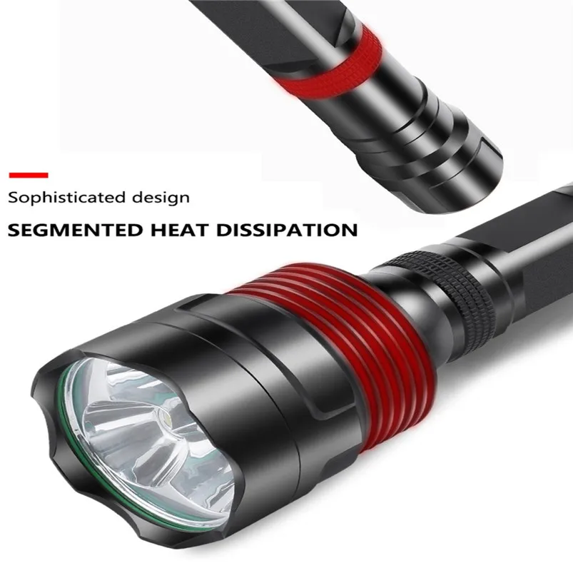 Powerful LED Torch Flashlight XHP70 Torch Rechargeable Waterproof Lamp Ultra Bright Aluminum alloy Lanterna 40OCT1808