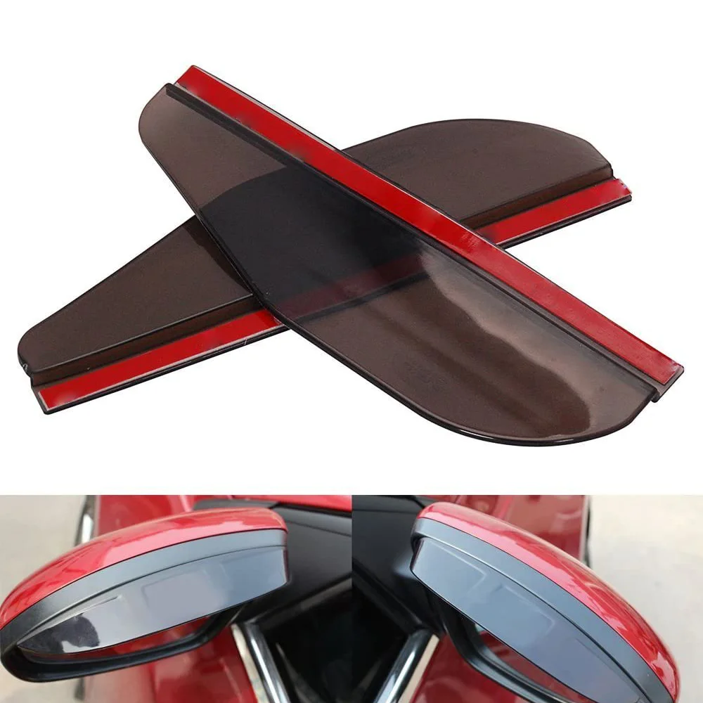 Details about   2pcs Universal Rear View Side Mirror Rain Board Sun Visor Shade Shield For Car 