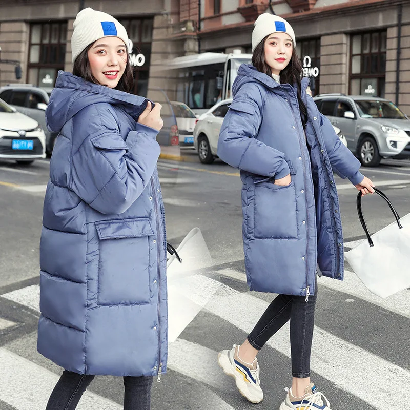 

Down Feather Cotton-padded Clothes Women's Mid-length 2019 New Style Korean-style Loose-Fit Padded Cotton-padded Jacket Winter C