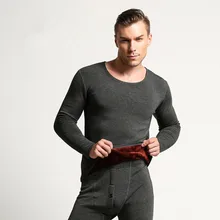 Мужское термобелье, кальсоны для мужчин, Осень-зима, рубашка+ штаны, наборы размера плюс, бархатный уплотненный комплект, мужское компрессионное нижнее белье