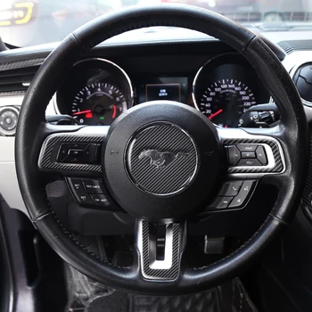 

Automobile interior Carbon Fiber Car Sticker Steering Wheel Emblem Logo Badge Decals Car styling for Ford Mustang