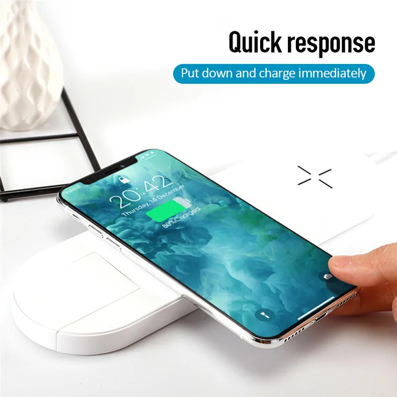 3 в 1 Беспроводное зарядное устройство для часов для Iphone для samsung 10 Вт Быстрое беспроводное зарядное устройство 2 Qi Беспроводная зарядка+ 1 зона зарядки часов