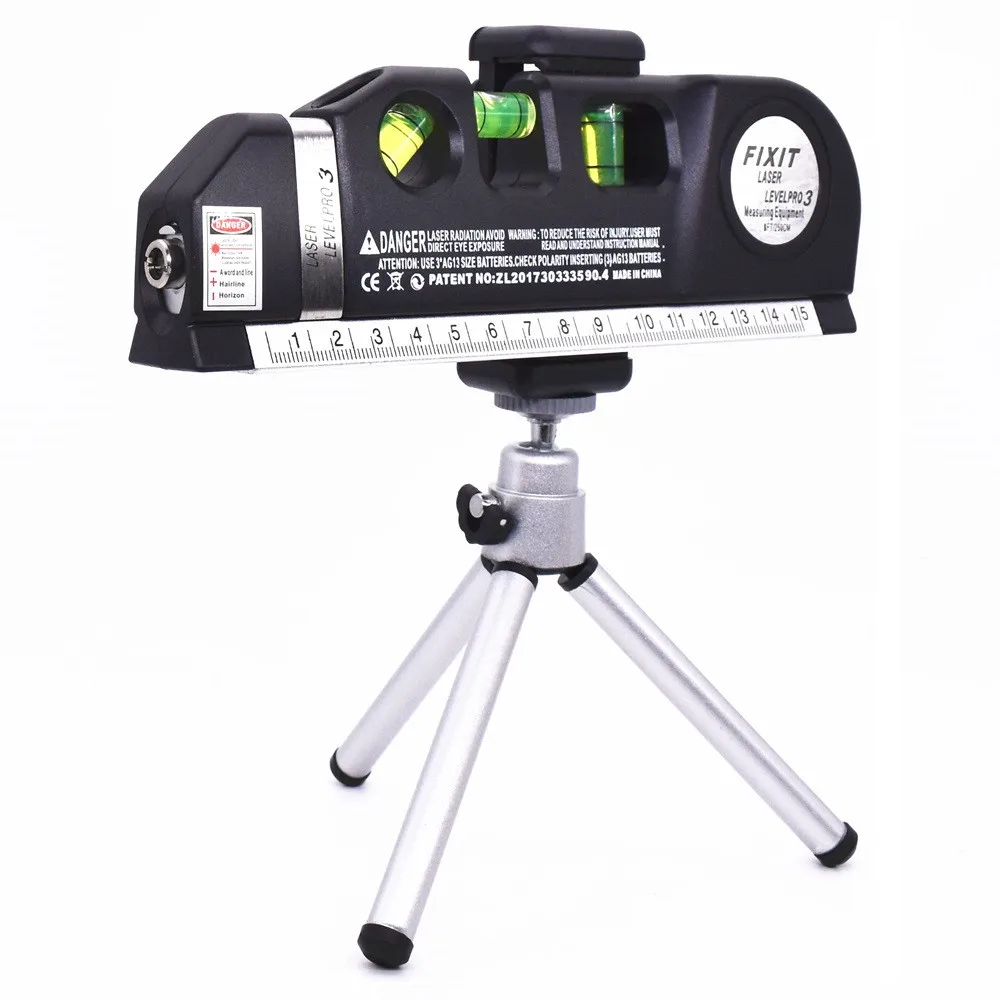 Laser Level Tripod Лазерный уровень измерительная лента Вертикальные Горизонтальные лазеры отрегулировать Многоцелевой Стандартный линейка кросс-линий инструмент со штативом - Цвет: Laser Level Tripod