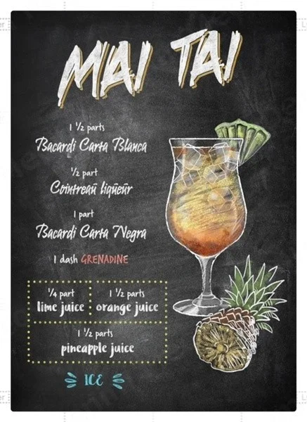 Металлический оловянный плакат настенный Maitai Martini металлический виски