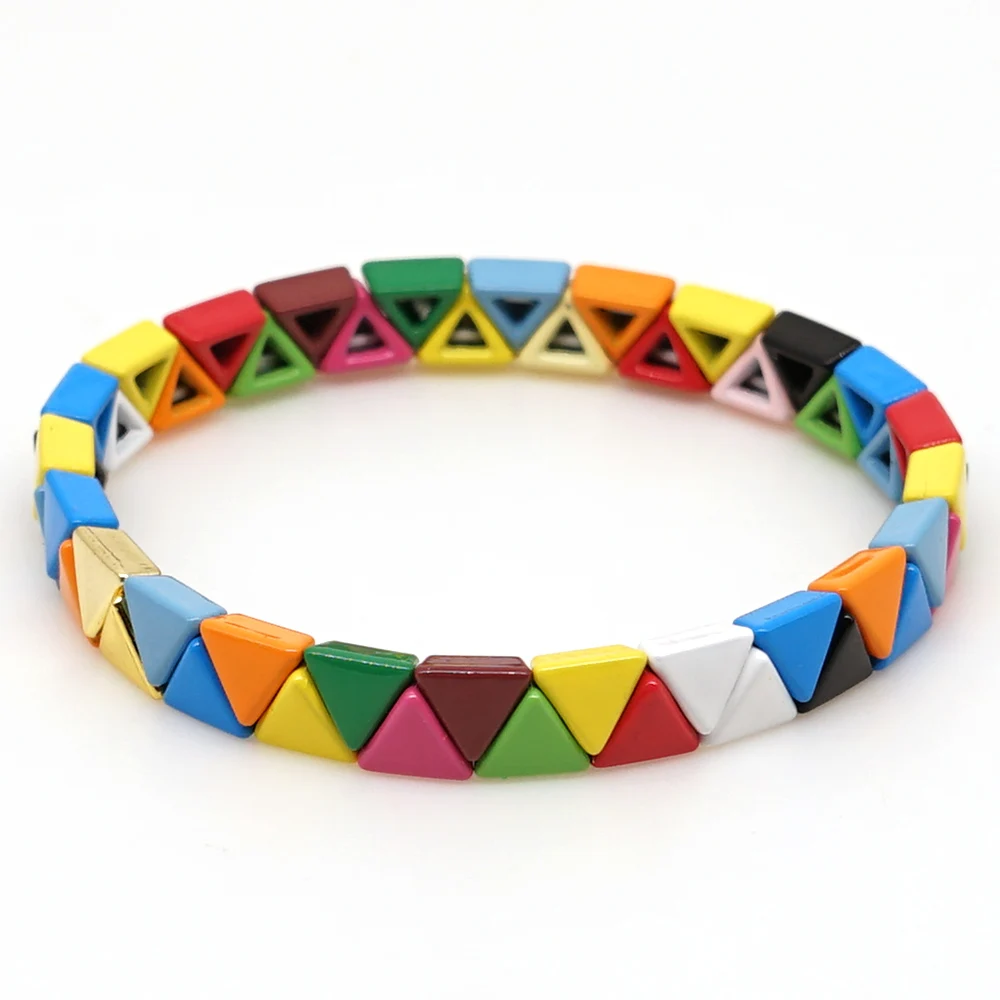 

Shinus Rainbow Bracelets Women Bohemian Chic Tile Bracelet Summer Beach Bangles Popular Jewelry Colorful Friendship Pulseiras 19
