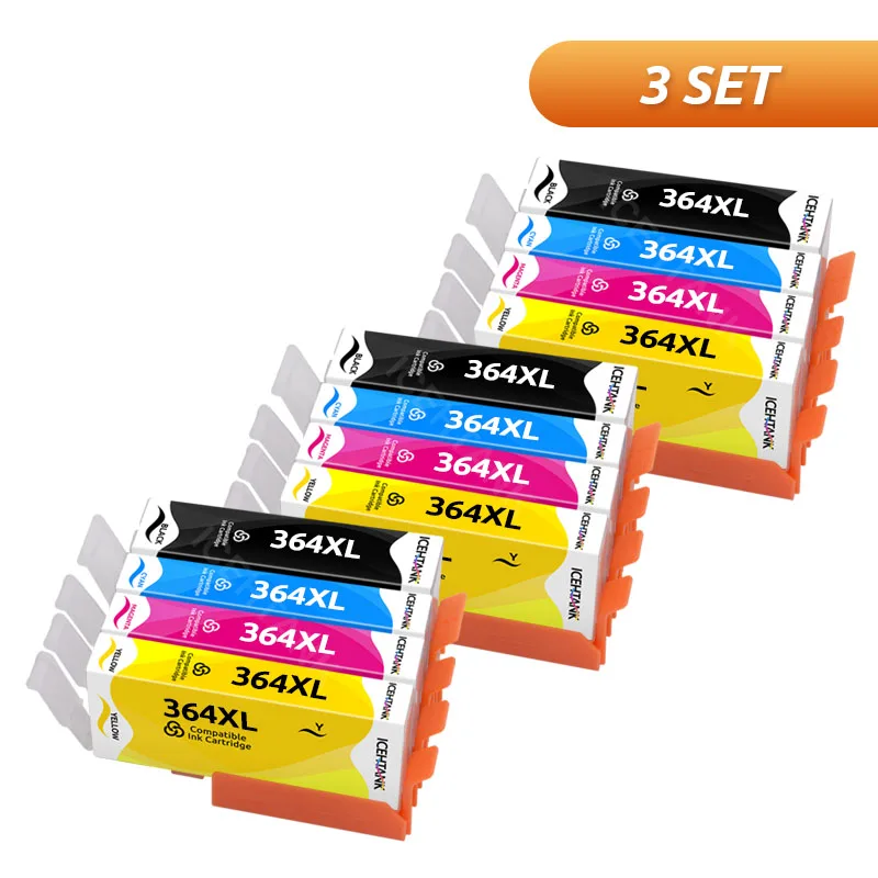 Icehtank Printer Ink Cartridge 364XL 364 XL Replace For HP Photosmart 5510 5515 6510 B010a B109a B209a Deskjet 3070A For HP364 