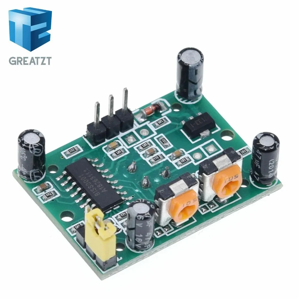 GREATZT 1 шт. HC-SR501 Отрегулируйте пироэлектрический инфракрасный PIR датчик движения модуль детектора для arduino для raspberry pi наборы
