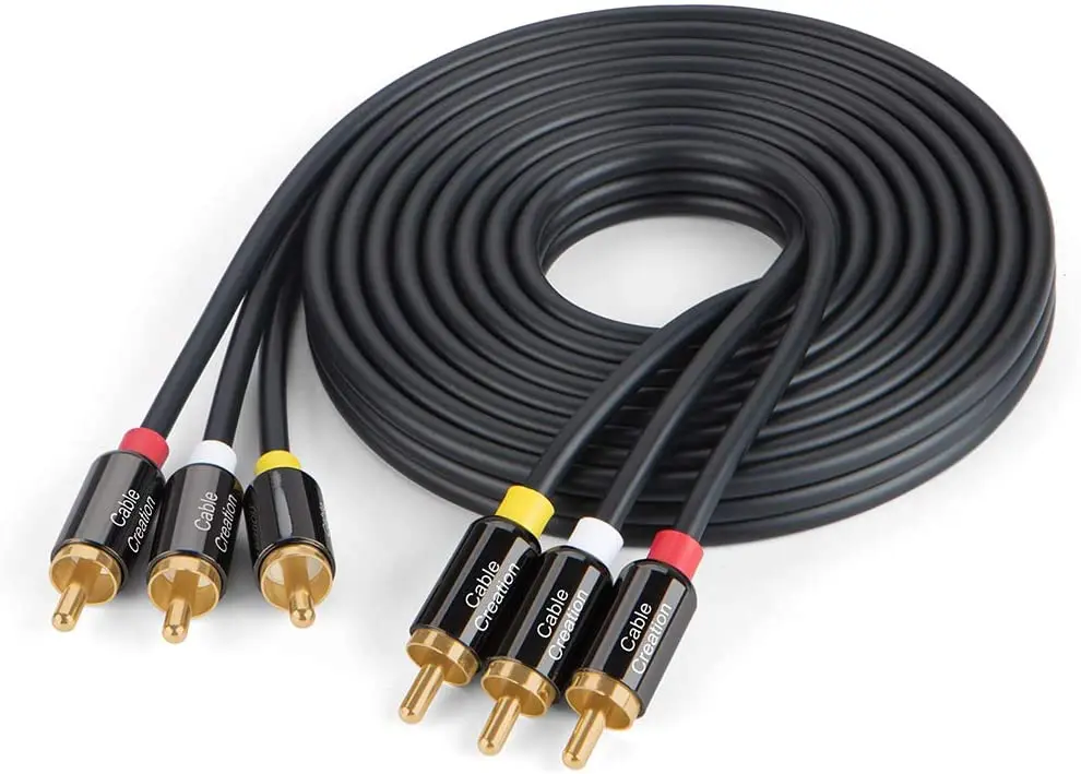 

3 RCA Cable,Duble 3RCA Composite Video Audio A/V AV Y Splitter Cable Compatible with Set-Top Box,Speaker,Amplifier,DVD Player