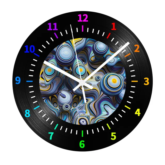 Abstract Vinyl Vintage Record Clock Silent Retro Decorative