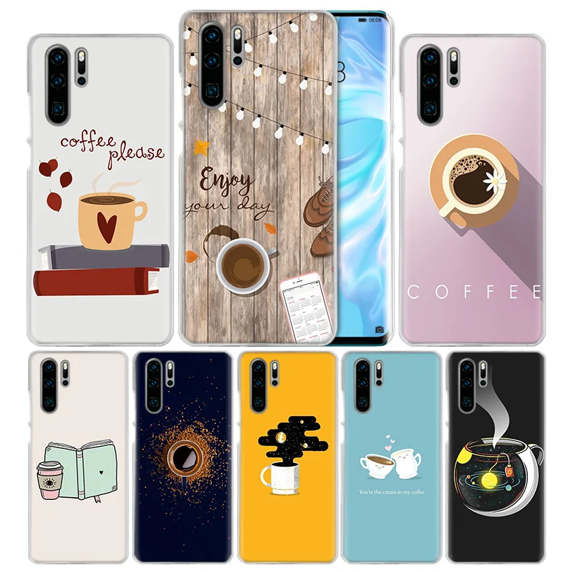 

Case Cover For Huawei Honor 8X 8C 8A 8S 9X 10 20 20i V20 Play Y5 Y6 Y7 Y9 Prime Lite Pro 2018 2019 Coffee Wine Cup book Pattern