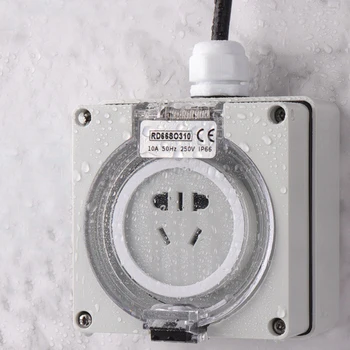

Waterproof outdoor uk extension socket 10A 250V Safety IP66 Waterproof Box PC Material Wall Power Socket