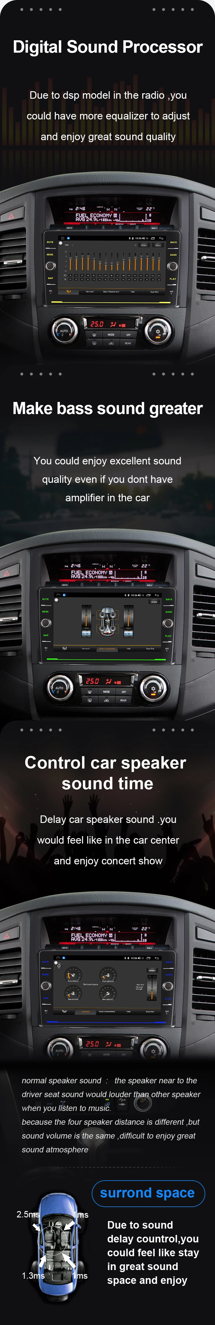 Sale EBILAEN  Car DVD Radio player For Mitsubishi PAJERO 4  Multimedia 2din Android 8.1 Radio GPS Navigation V90 V97 Rear Camera 6