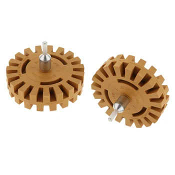 

2pcs Decal Removal Eraser Wheel Tool Kit Rubber Power Drill Attachment for Removing Pinstripes, Stickers, Adhesive Vinyl Decals