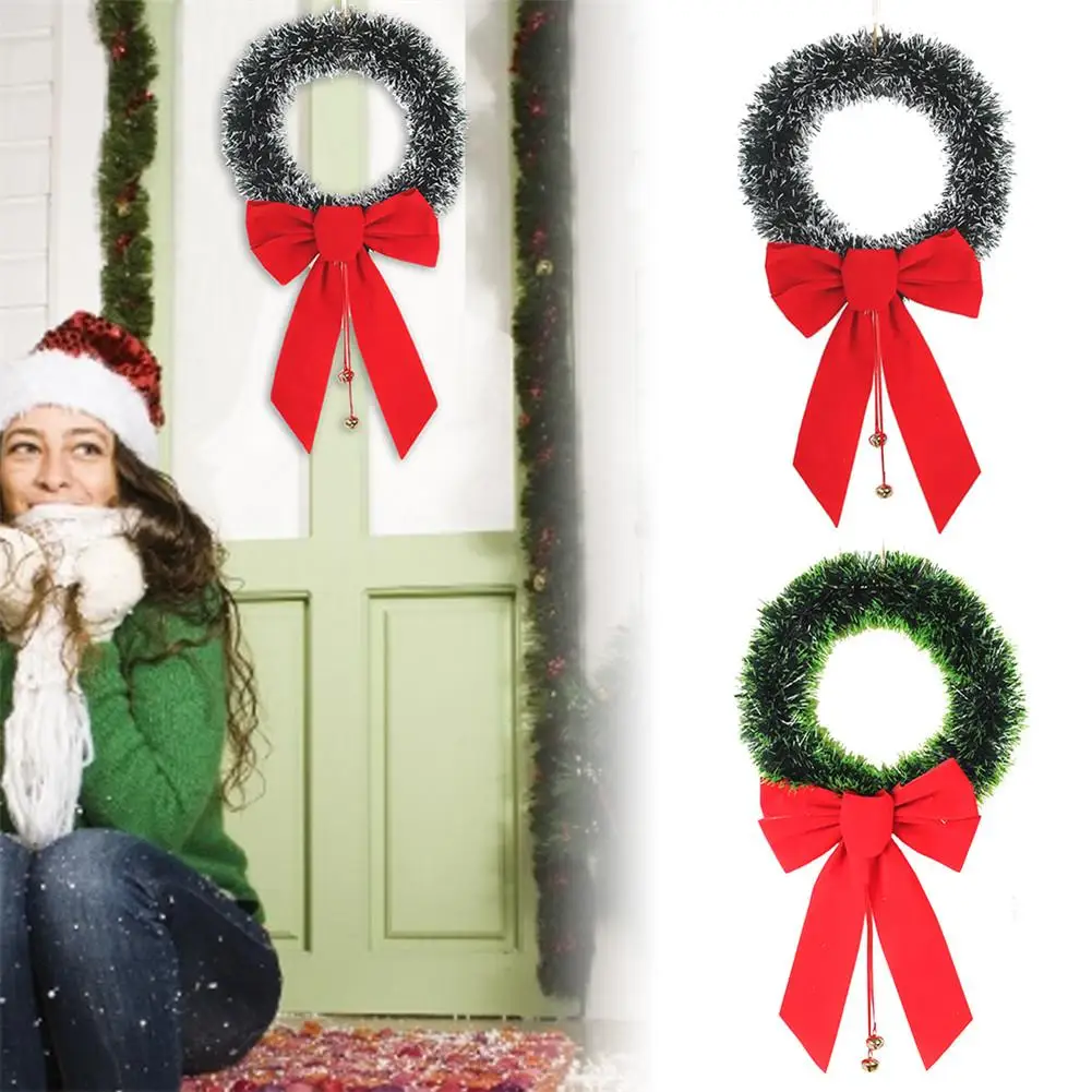 30 см новые колокольчики с бантиками Рождественский венок украшение для подвешивания на двери Рождественская гирлянда стильная и красивая для окна гостиной