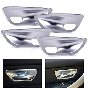 

4Pcs Car Interior Door Handle Bowl Cover Trim Frame for Bmw 5 Series F10 F18 2011-2017