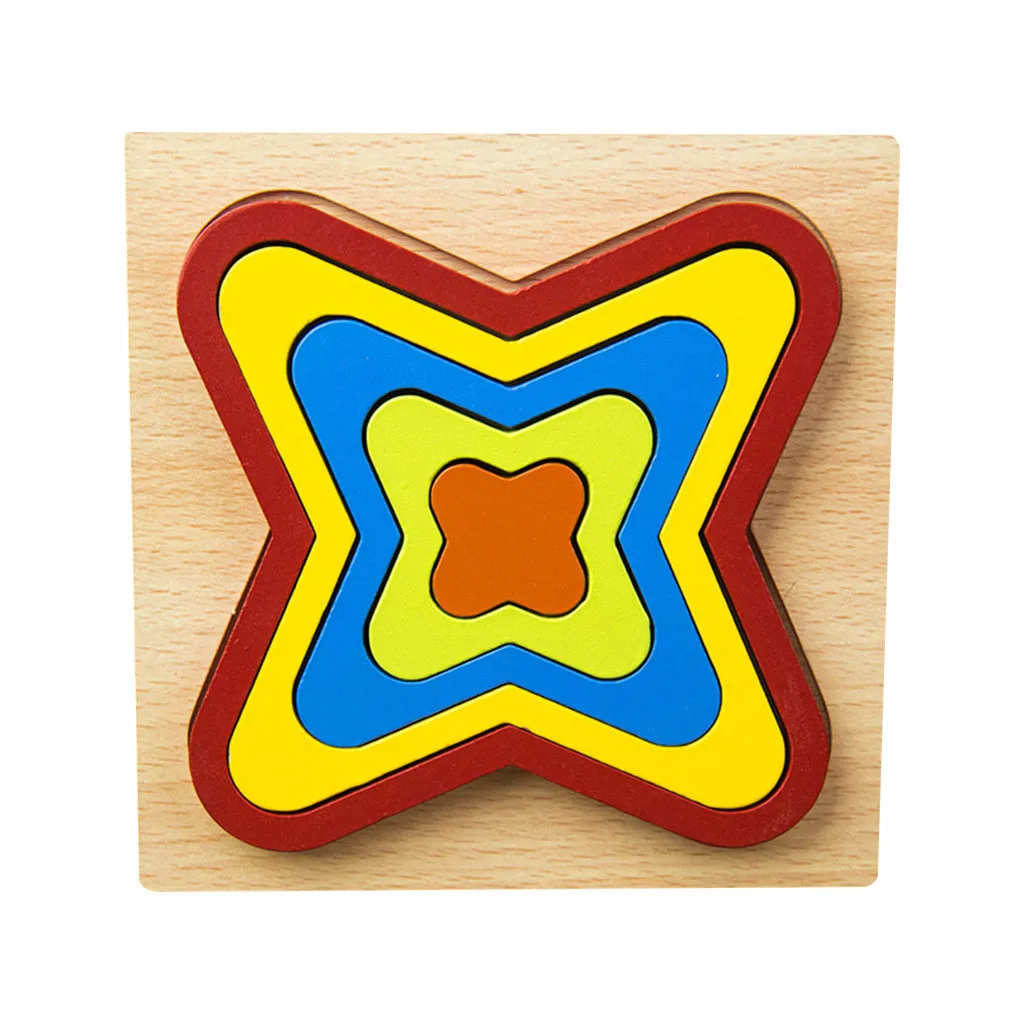 DIY креативная 3D деревянная головоломка геометрическая форма головоломка развивающая Монтессори Развивающие игрушки для детей