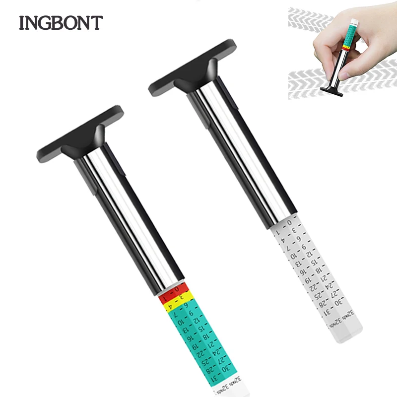 

INGBONT 25MM Measuring Pen Color Coded Digital Car Tyre Tire Tread Auto Depth Thickness Gauge Meter Caliper Monitoring Tool