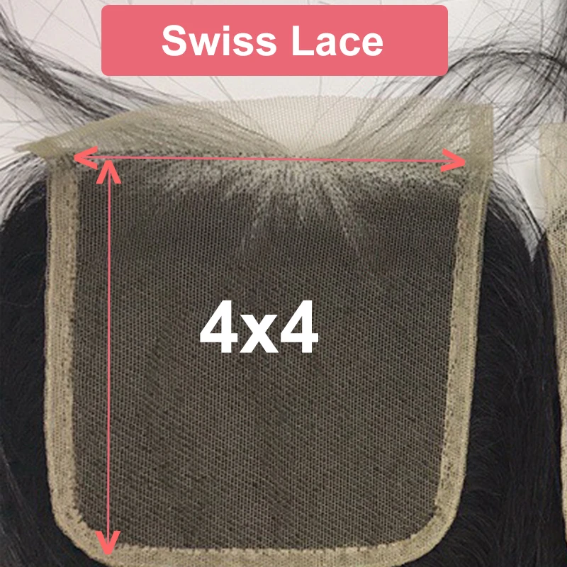 4x4 Swiss lace 4x4/5x5/6x6 прозрачное HD кружево Закрытие бразильские Волосы Ткачество 10-20 дюймов бесплатно/средняя часть девственные прямые человеческие волосы закрытие - Цвет: 4x4 Swiss lace
