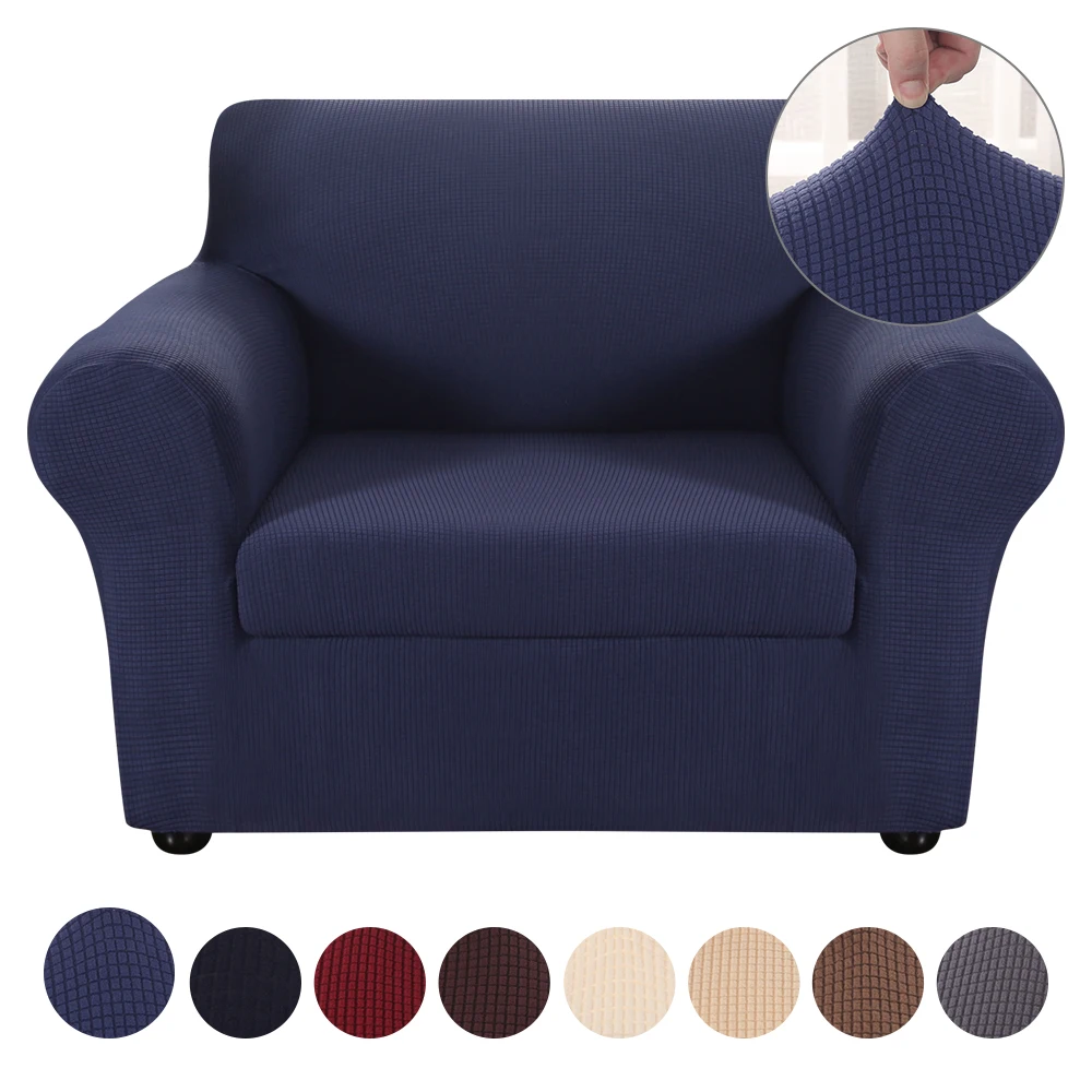 Navy Blue 5 шт Non-slip диванных чехлов 1/2/3/4 сиденья жаккард эластичный чехол Casefor мебель кресла Гостиная украшение дома - Цвет: Navy Blue