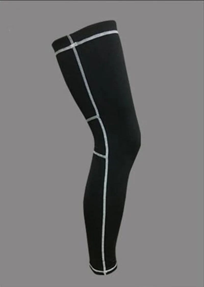 Black with White 1 шт. супер эластичные гетры для баскетбола из лайкры, Компрессионные рукава до голени, наколенники, футбольные волейбольные, велосипедные, 9 цветов - Цвет: Black with White