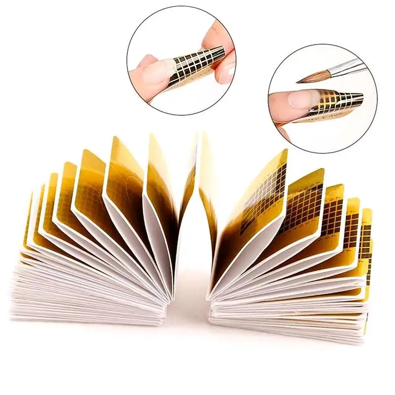 

Nail Forms Acrylic Curve Professional Nail Extension Nail Art Guide Form Stencils Stamps For Nail Polish Guide 10/20/40 Pcs