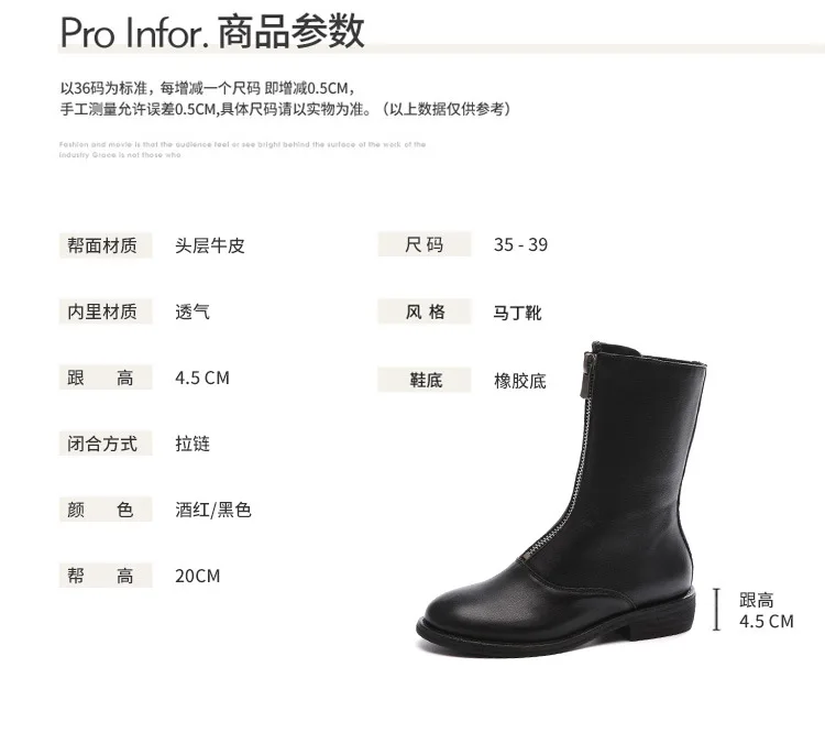 Autumn Winter Women Martin Boots Suede Leather Short Boots Thick Heel Casual Shoes Zip womens shoes Chelsea Boots