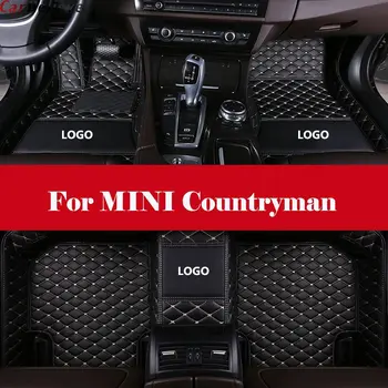 

Car Floor Mats Waterproof Leather Floor Mat +LOGO Car-styling Interior Car Carpet Floor Mat For MINI Countryman