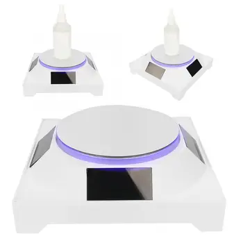 

Portable Energy Saving 1kg Solar Energy Rotating Jewelry Display Watch Phone Makeup Holder Rack with Light Jewellery Display