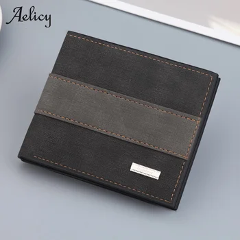 

Aelicy 2020 Casual Men's Wallet Slim Bifold Thin Coin Purse For Men Business Male Purse Money Bag For Man Pu Leather Wallet