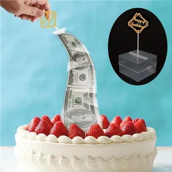 

Cake ATM Happy Birthday Cake Topper Money Box Funny Cake ATM Happy Birthday Party Cake Decorating Supplies 2019 new