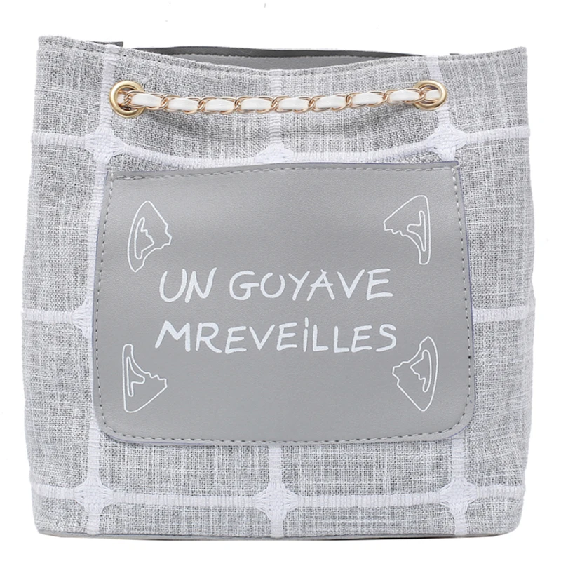 

iVog New Arrival Everyday Female Small Shoulder Crossbody Handbag Geometric gg Chain Bucket Bags for Women 2019