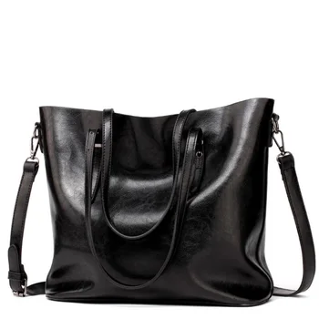

2020 Vintage black Women Leather Handbags Luxury Designer Big Shoulder Bags High Quality Crossbody Bags For Women Bolso Mujer