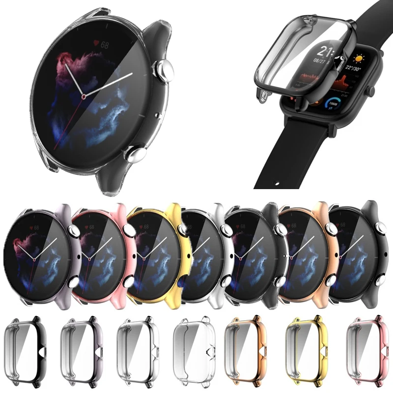 

TPU Soft Shell Screen Protector Case For Amazfit GTS 3 GTR 3pro/2/2e Watch GTS3 GTR3 Pro GTR2 GTR2e GTS2 GTS2e Protective Cover