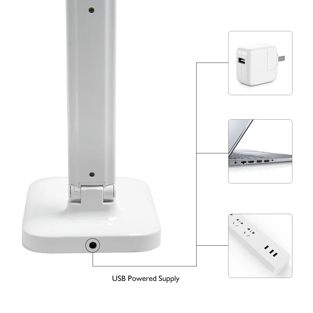 LED Foldable Desk Lamp USB Rechargeable Eye Protection Touch Dimmable Reading Table Lamp Led Light 3 Level Color